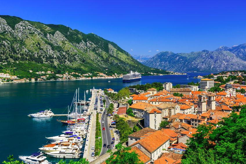 Kotor bay and old town from Lovcen mountain.