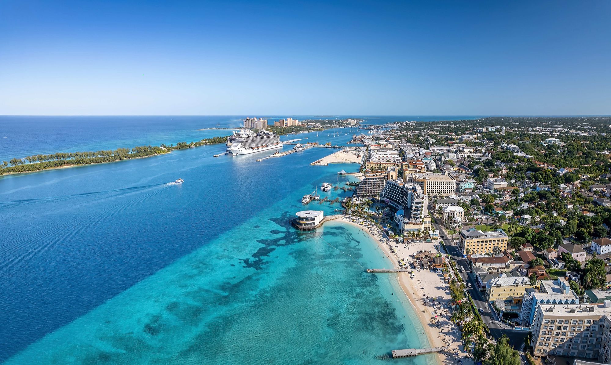 aerial view of junkanoo beach