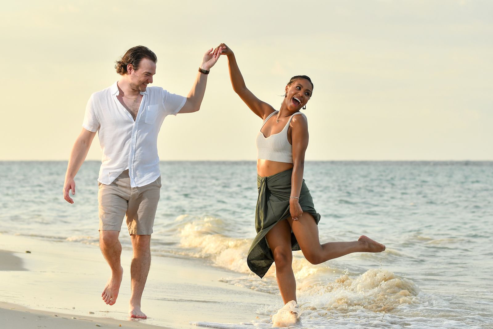 daniel durant and britt stewart celebrating at sandals royal barbados